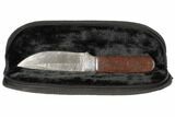 Damascus Knife With Fossil Dinosaur Bone (Gembone) Inlays #125249-4